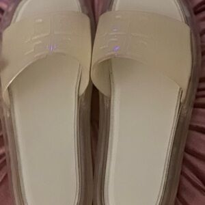Tory Burch Clear Slide Sandals